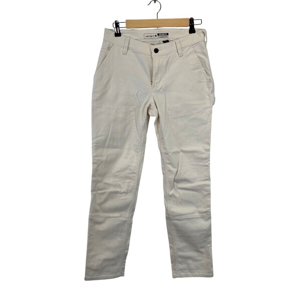 Carhartt Carpenter Cream Relaxed Fit Work Pants Womens Size 2 Short